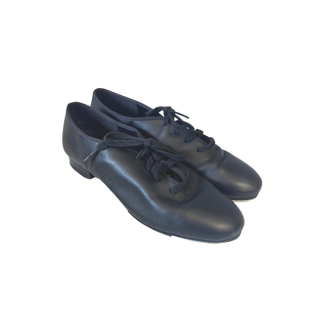 Liberts Dance Fashions 221 Black Leather Tap Shoes Lace Up Size‎ 5.5 M JS